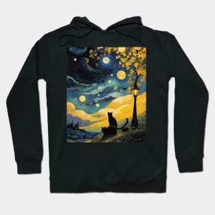 Starry Night Cat, Van Gogh Cat, Cat Lover, Cat Mom, Cat Dad Hoodie